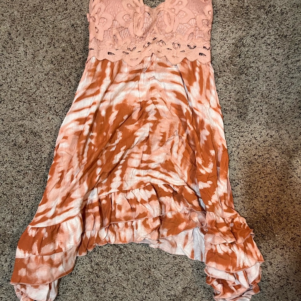 Rue21 Pink and Orange Tie-Dye Dress